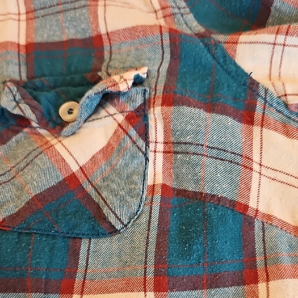 Heritage 1981 Teal and Cream Plaid Flannel Shirt - Picture 8 of 8